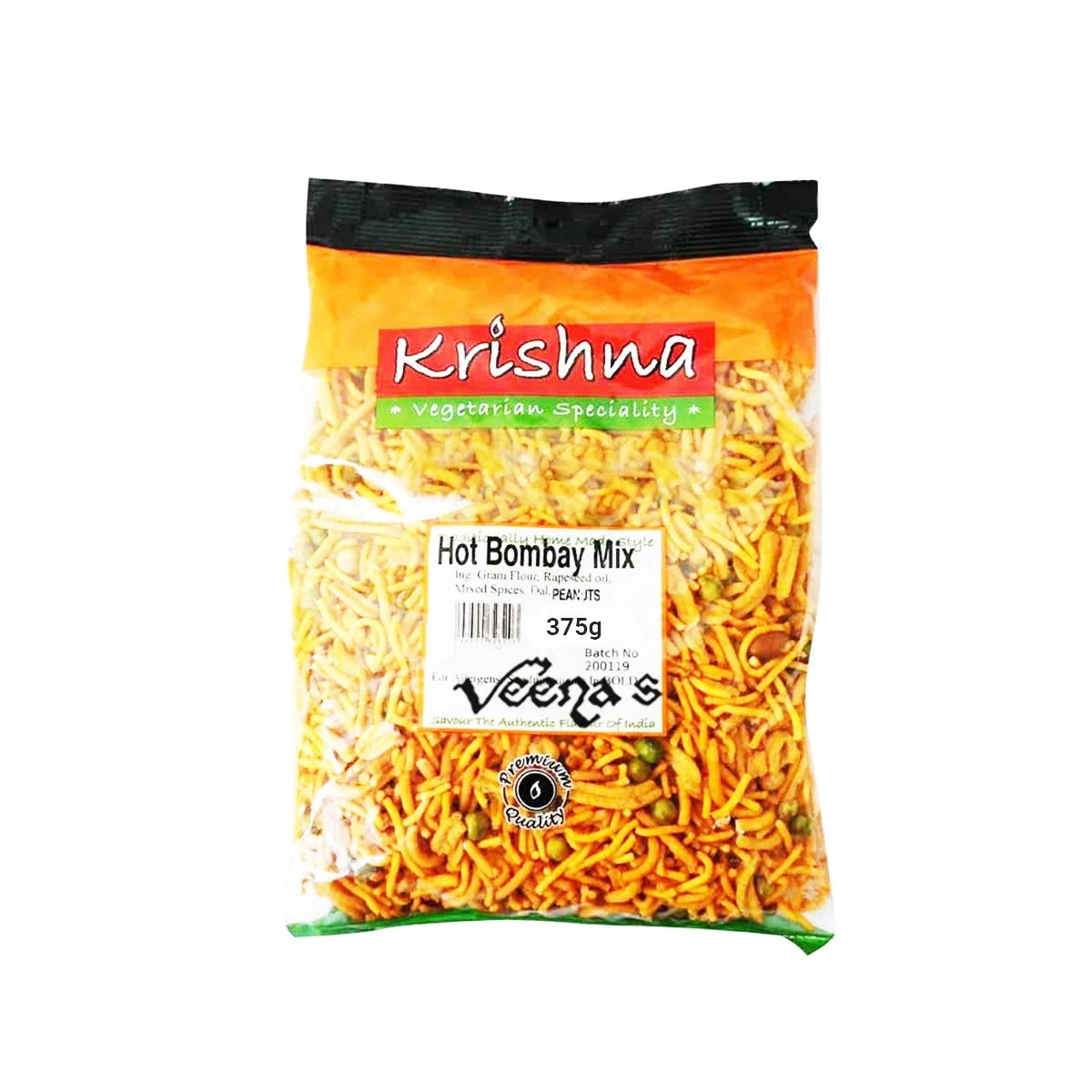Krishna Hot Bombay Mix 375g 1 Krishna Hot Bombay Mix 375g