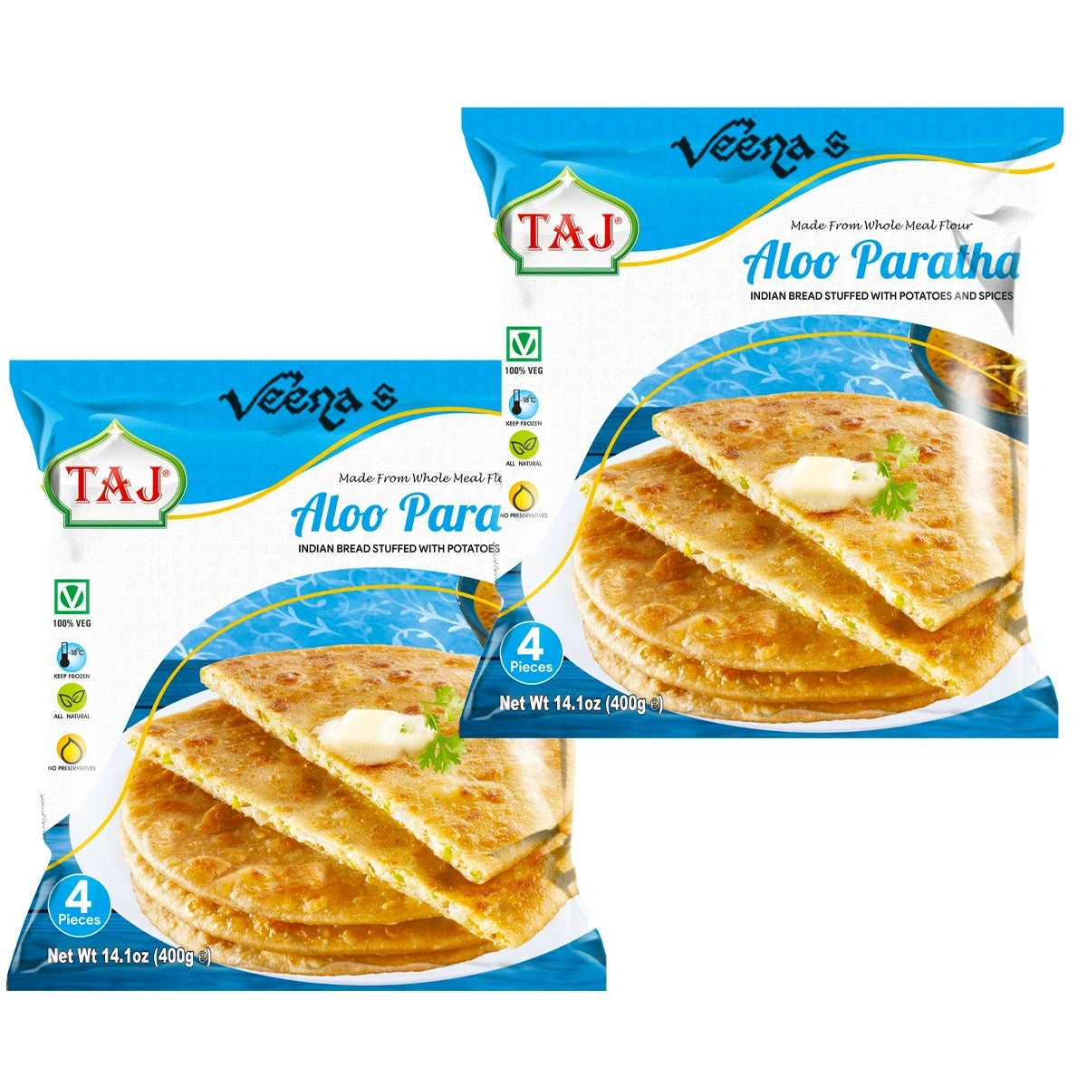 Taj Aloo Paratha 4Pcs (Pack Of 2) 400g 1 Taj Aloo Paratha 4Pcs (Pack Of 2) 400g