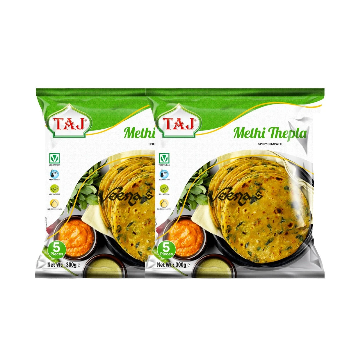 Taj Methi Thepla 300g(Pack Of 2) 5Pcs 1 Taj Methi Thepla 300g(Pack Of 2) 5Pcs