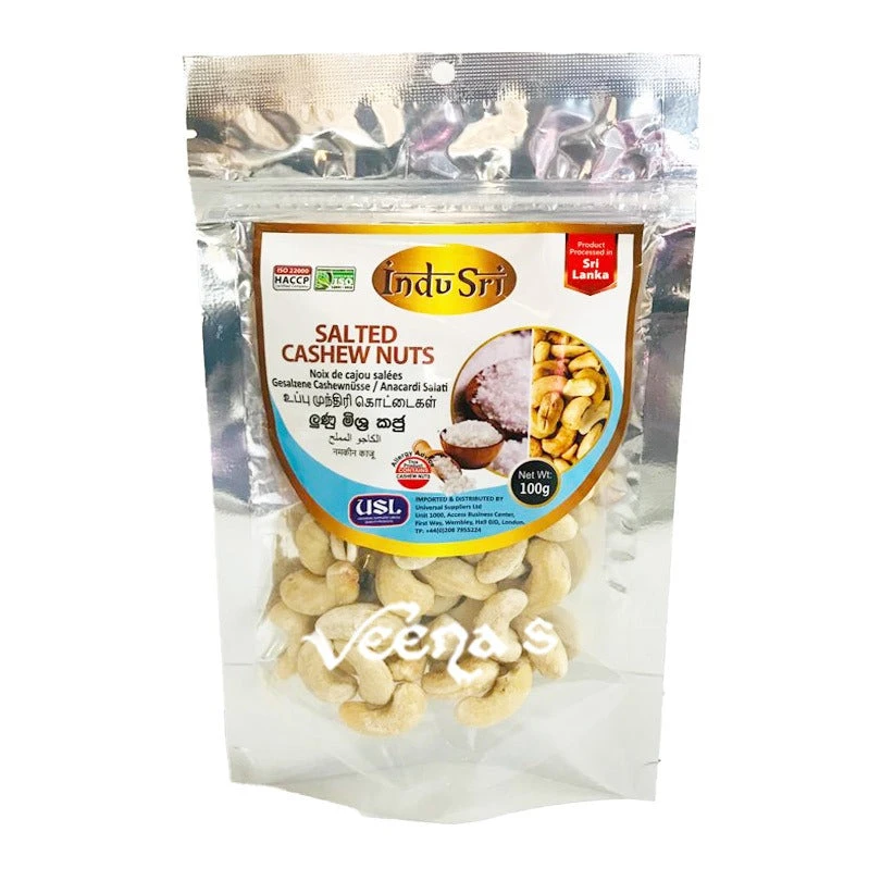 Indu Sri Salted Cashew Nuts 100g 1 Indu Sri Salted Cashew Nuts 100g