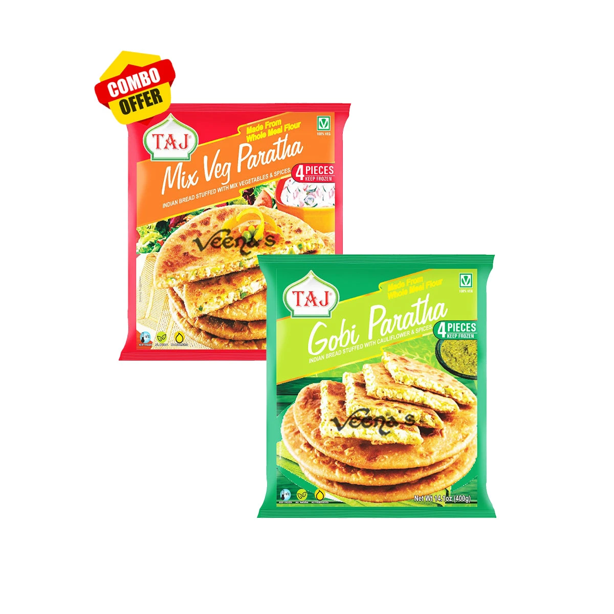 Taj Gobi And Mix Veg Paratha - Combo Pack 1 Taj Gobi And Mix Veg Paratha - Combo Pack