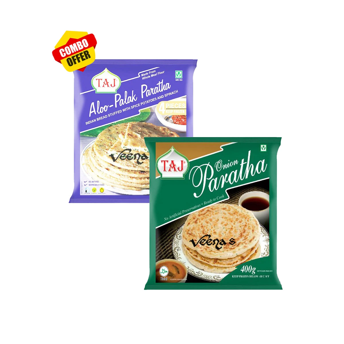 Taj Aloo Palak And Onion Paratha - Combo Pack 1 Taj Aloo Palak And Onion Paratha - Combo Pack