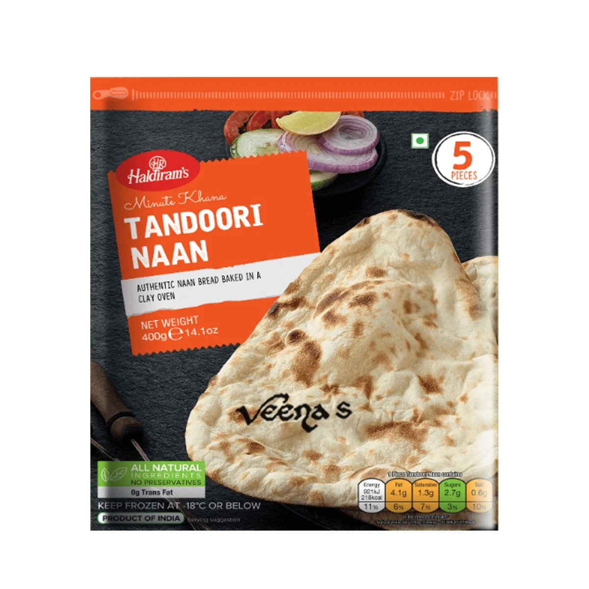 Haldiram's Tandoori Naan 400gm 5 PCS 1 Haldiram's Tandoori Naan 400gm 5 PCS