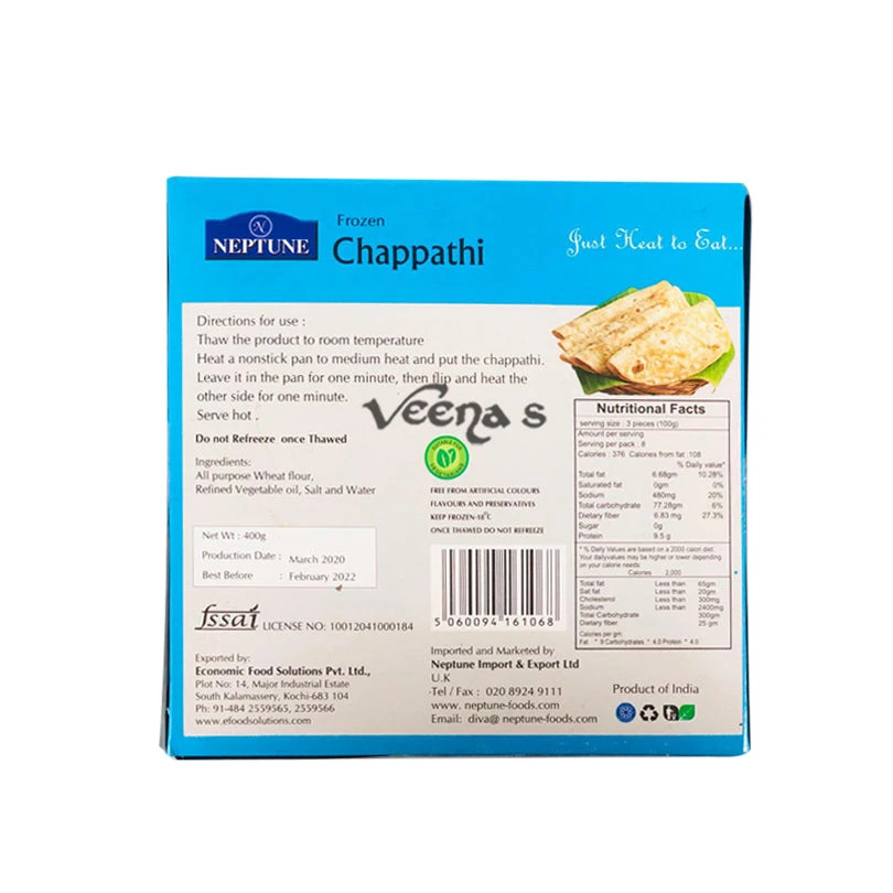 Neptune Frozen Chappathi 400g 2 Neptune Frozen Chappathi 400g - Image 2